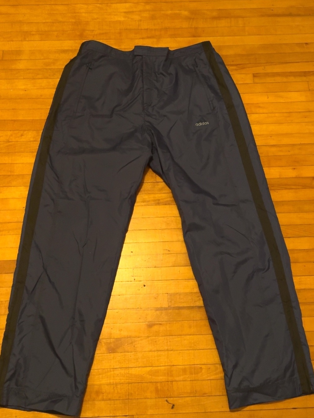 Vintage 90s Adidas Navy Blue Mesh Lined Windbreaker Track Pants